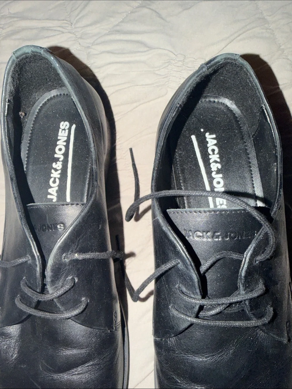 Jack & Jones Black Leather Derby Shoes